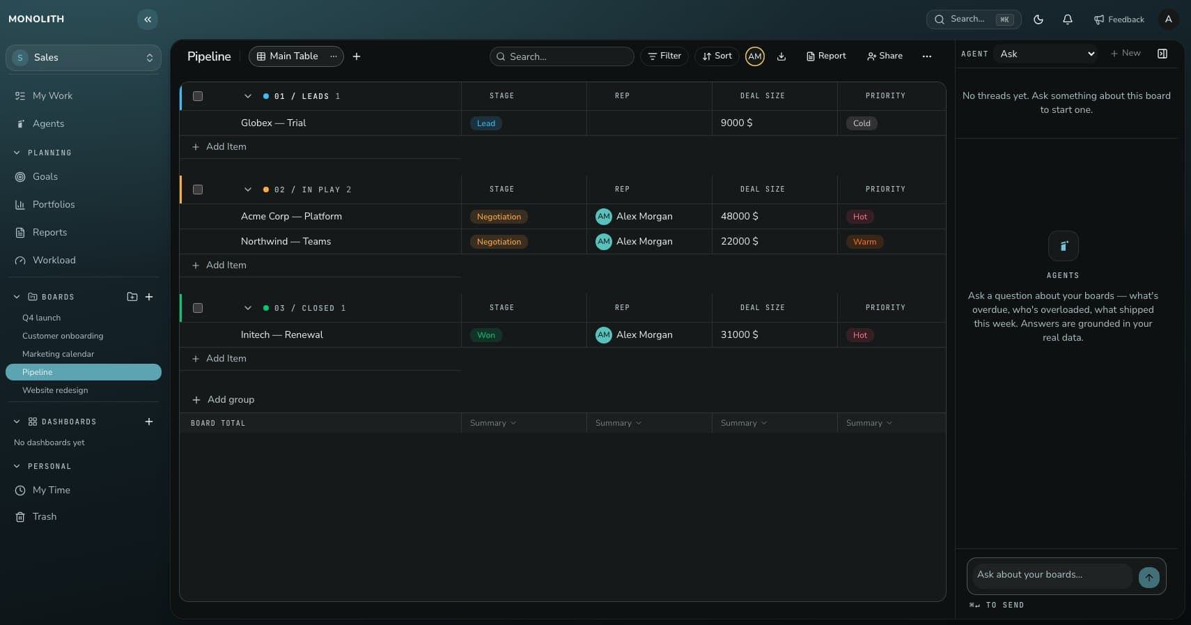 Monolith interface: Bring AI alongside